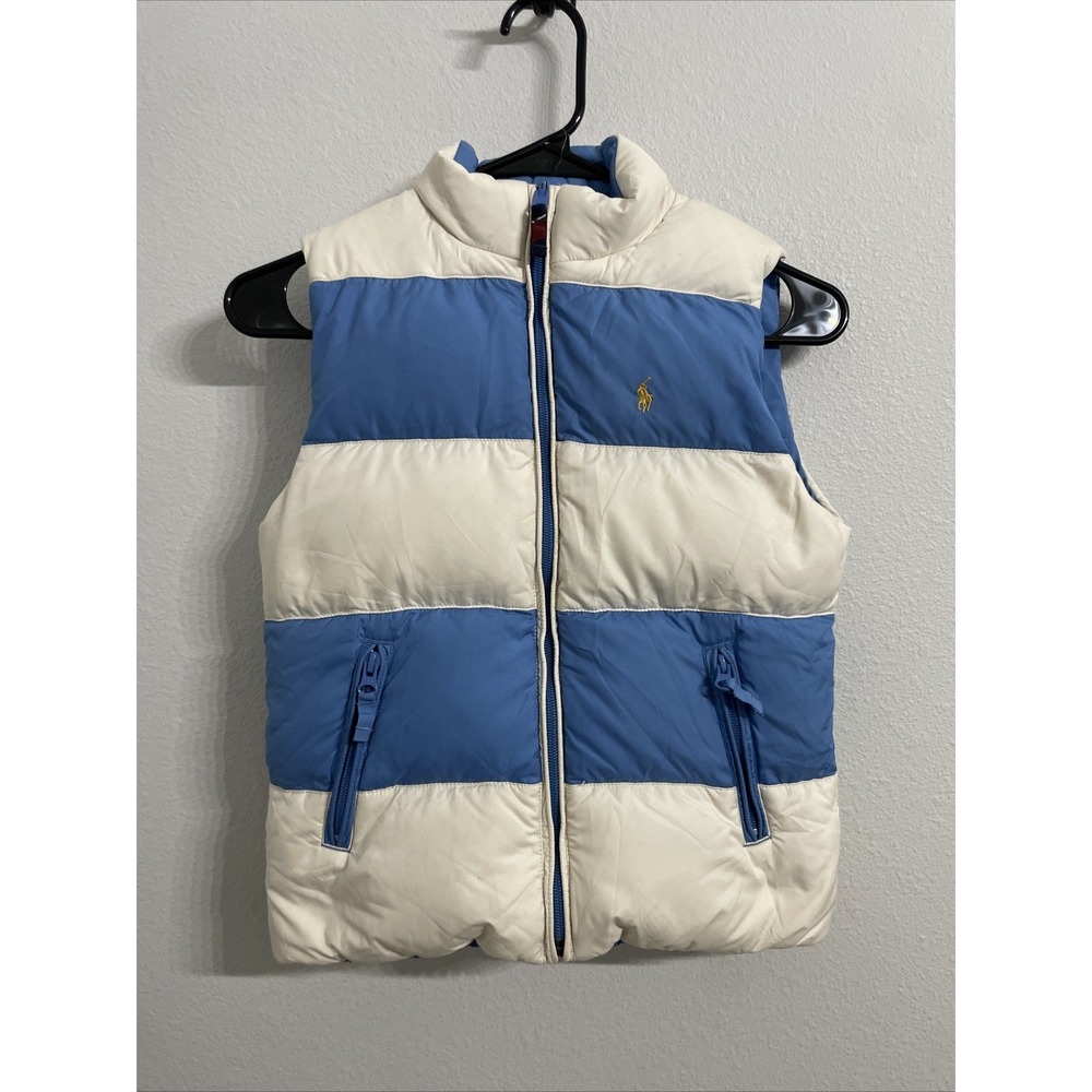 POLO Ralph Lauren Kids Down Puffer Vest Reversible Navy Blue‎ Size M (8-10)
